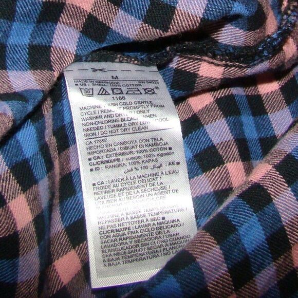 FINAL PRICE Old Navy The Tunic Shirt Soft Flannel Navy & Pink Size Medium - Picture 7 of 7